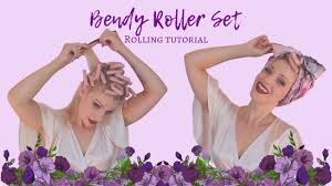 How to curl your hair with bendy rollers. Bendy Roller Set Rolling Tutorial Youtube