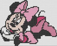 Pink Miss Minnie Mouse Cross Stitch Chart Cross Stitch 4