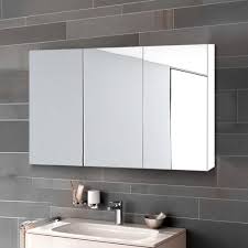 3 door mirrored cabinet white 90cm x