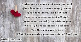 missing you messages for mother