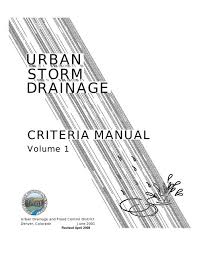 Urban Storm Drainage Criteria Manual â