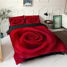 Red Rose Duvet Cover Set Romantic