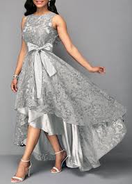 High Low Sleeveless Belted Lace Dress Rotita Com Usd