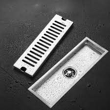wet bath room linear shower floor drain