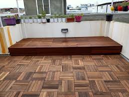 Ground Floor Wood Ipe Deck Tiles For