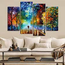 Colorful Tree In The Street Canvas Art