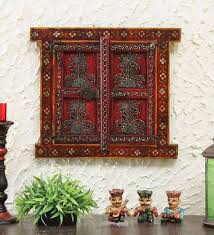 Rajasthani Wooden Red Window Wall