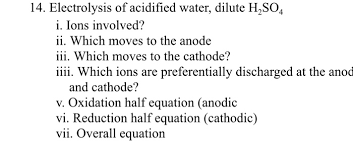 Acidified Water Dilute H2so4