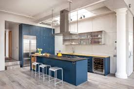 royal blue kitchen on light color