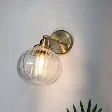 Wall Light With Clear Glass Lampshade