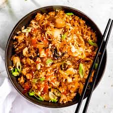 bbq pork fried rice with kimchi