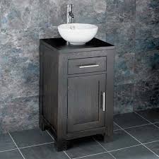oak floor vanity unit stabia round sink