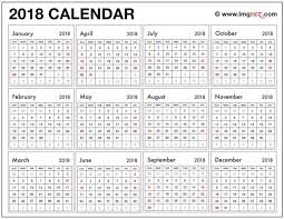 Year At A Glance Calendar Printable 2018 Template Mychjp