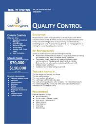 quality control grain milling careers