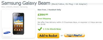 samsung galaxy beam now available in uk