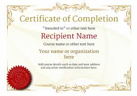 Certificate Of Completion Free Quality Printable Templates Download