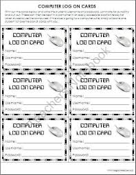 Computer Sign In Sheet With Log On Cards From Imaginative Teacher On