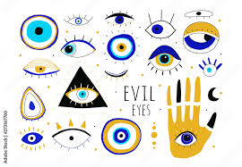 evil eyes set of hand drawn various