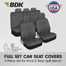 Solid Gray Car Seat Covers Full Set
