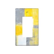 Yellow Grey Light Switch Cover 1 Gang