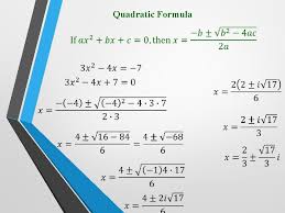 quadratic formula solving quadratics