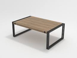 Industrial Wooden Coffee Table Metal