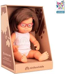 miniland baby doll caucasian with down syndrome with gles 15