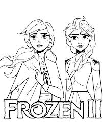 Kolorowanka do druku z kategorii kraina lodu, rysunek przedstawia: Elsa I Anna Kolorowanka Frozen Ii E Kolorowanki Eu Elsa Anna Frozen