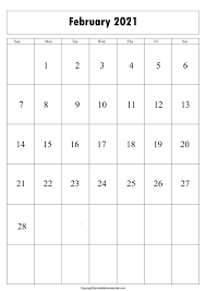 Download pdf and print today. February 2021 Calendar A4 Size Free Printable Template Printable The Calendar