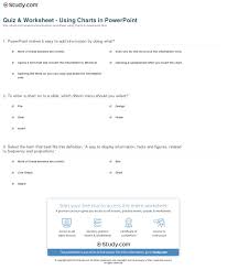 Quiz Worksheet Using Charts In Powerpoint Study Com