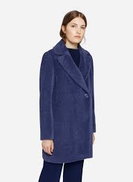 Slate Blue Icons Coat In Wool And Alpaca