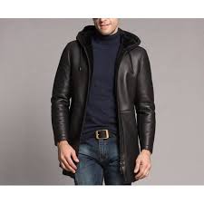 Black Leather Fur Coat