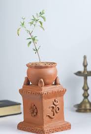 Khavi Arts Handmade Tulsi Pot Brings