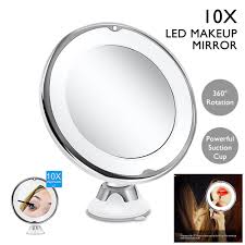 Portable 10x Magnifying Makeup Vanity Mirror Cosmetic Beauty Bathroom Mirror Led Light Makeup Vanity Mirror Drop Shipping Makeup Mirrors Aliexpress
