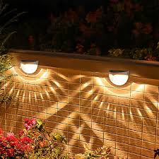 2 Pcs Outdoor Solar Fence Post Lights