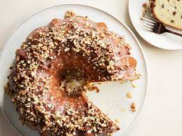 pound cake with brown er and pecans