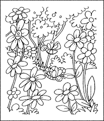 Gambar sketsa bunga hitam putih: Lukisan Taman Bunga Yang Mudah Cikimm Com