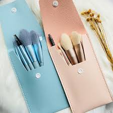 mini makeup brush set with travel case