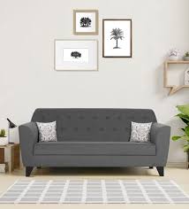 Buy Bali Fabric 3 Seater Sofa In Brown