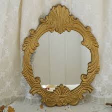Small Vintage Gold Metal Wall Mirror