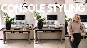 console table styling behind a couch