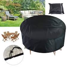 Yiyibyus Outdoor Waterproof Dustproof Round Garden Patio Table And Chair Set Cover Balck
