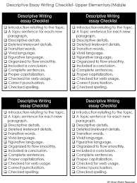 editable writing checklists for differentiation ppt descriptive essay writing checklist upper elementary middle