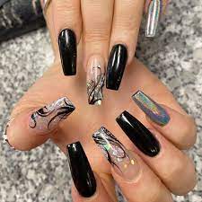 Black nail designs… last week we looked at some of the best ideas for white nails so it is logical that we look at black nails today! Are You Looking For Black Nail Designs Then You Have Come To The Right Place There Have 120 Trending B Black Nail Designs Coffin Nails Designs Sculpted Nails