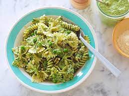 Add the pesto mixture to the cooled pasta and then add the parmesan cheese, peas, pignolis, salt, and pepper. Pasta Pesto And Peas Recipe Ina Garten Food Network