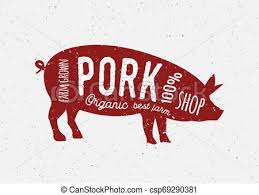 Pork Butcher Vintage Diagram Meat Illustration Pig Cut Butchery Farm Food Menu Logo Bacon