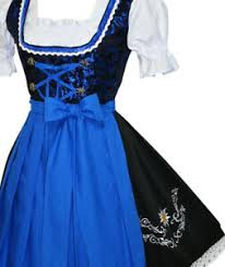 Details About Sz 14 German Women Dirndl Dress Trachten Waitress Oktoberfest 3 Pcs Embroidery