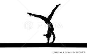 girl gymnast handstand exercise on