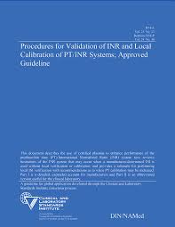 Pdf Procedures For Validation Of Inr And Local Calibration