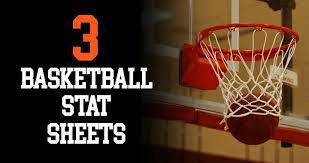 3 basketball stat sheets free to